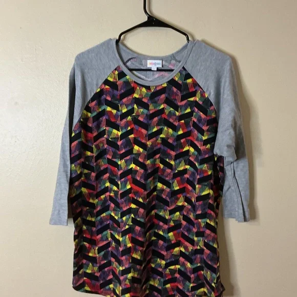 LuLaRoe Multicolor Geometric Long Sleeve Top - Picture 1 of 3